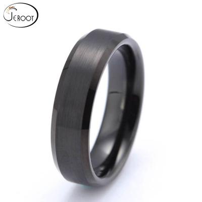 China Other Wholesale Custom High Polished Black Tungsten Carbide Blank Ring for sale