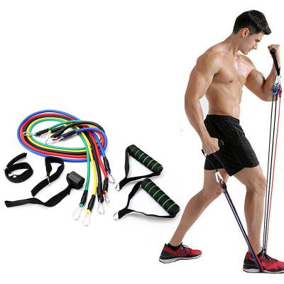 China High Quality Training 11 Pieces Hand Strength Band Resistance Band Tube Set Elastic Gym Stretch Fitness Pull Rope for sale