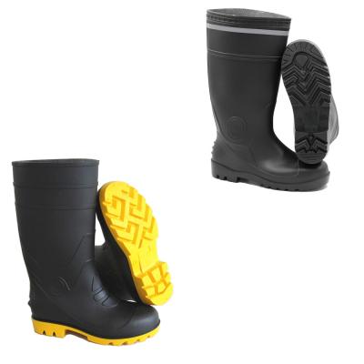 China Lightweight custom made logo lightweight abrasion-resistant PVC knee oil industrial work rain safety boots shoes with steel toe for sale