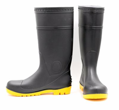 China Steel Toe Factory Men Work Shoes Wellington PVC Safety Boots For Men for sale