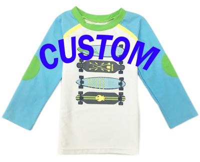 China Custom Breathable Kids Toddler Boys Swim Shirts UVH Protect Long Sleeve T-shirt Swimwear Quick Dry Beach Wear OEM Boys Surfing Top for sale