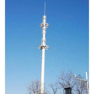 China Steel Hot Dip Galvanized Single Tube Communication Telecommunication Towers Accessories Steel Tubular Communication Tower for sale