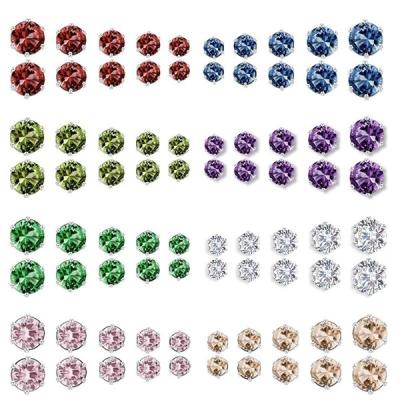 China Wholesale Durable Colorful Shiny Simple Zircon Alloy Fashion CZ Single Stud Earring for sale