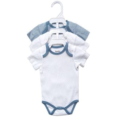 China Short Sleeve Snap Button Design Summer Baby Clothes Romper 100% Cotton Customized Color for sale