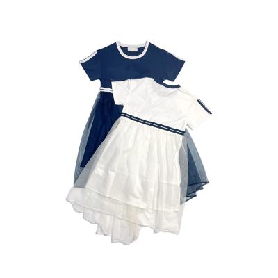 China Anti-static Layered Jersey O-neck Cotton Short Lace Summer Children's Tulle Skirt Kids for sale