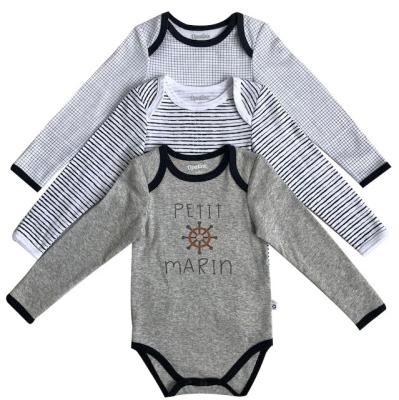 China 100% Cotton Customized Color Snap Button Long Sleeve Romper for Newborn Baby in Winter for sale