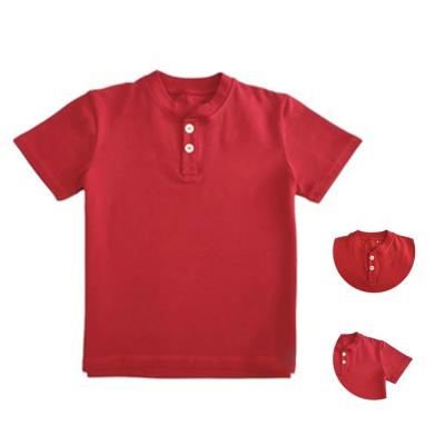 Cina Summer Boys Kids O-neck T-shirt di cotone rosso manica corta con spandex / cotone mix in vendita