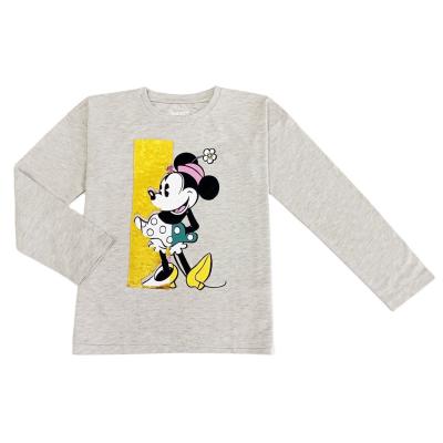 China 100% katoen kinder T-shirts oversize lange mouwen meisjes T-shirts met O-neck kraag Te koop