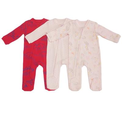 China Cotton Baby Romper Sets with Footed Design Customized Color Newborn Sleeper Bodysuit for sale