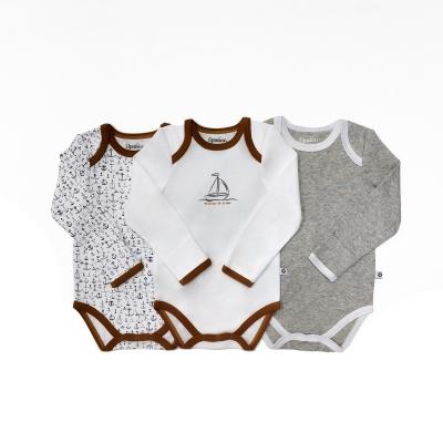 China Comfortabel en schattig 100% katoen baby bodysuit met lange mouwen Te koop