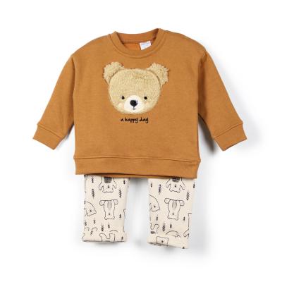 China Unisex Soft Autumn Spring Baby Clothing Set with Patch Embroidery Polyester/Cotton Blend for sale