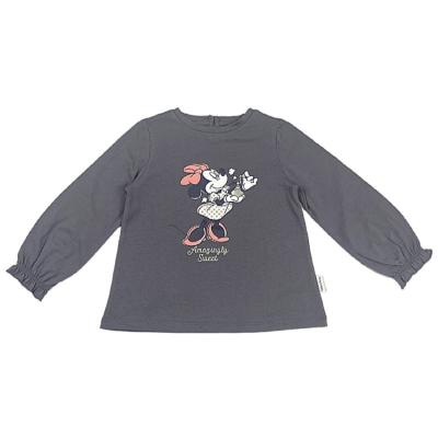 China 100% Baumwolle Baby Mädchen T-Shirt Anpassen Cartoon Druck O-Neck Langärme Frühjahr Herbst zu verkaufen