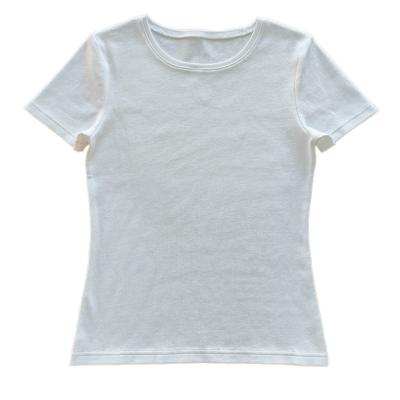 Chine T-shirts sur mesure en coton spandex pour femmes dames T-shirts à col rond de style basique à vendre