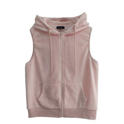 Cina Hoodie donna su misura Soft Hand Feel Women Zipper Hoodie 240gm Coral Velvet Vest Hoodies in vendita