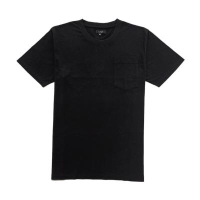 Cina T-shirt anti-rughe oversize da uomo con tasca anteriore T-shirt di cotone semplice in vendita