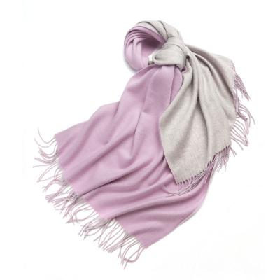 China Factory News Autumn/Winter Selling Lambskin Direct Ladies Wool Shawl Wool Double-color Tassel Double-sided Hot European American Hot 100% Scarf for sale