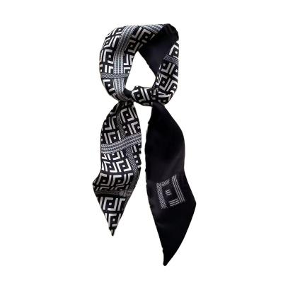 China 2022 means European and American design of luxury style new 7cm*120cm women ladies ribbon scarf bag strap silk hair band headband small for sale