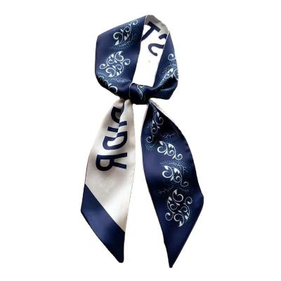 China 2022 means European and American design of luxury style new 7cm*120cm women ladies ribbon scarf bag strap silk hair band headband small for sale