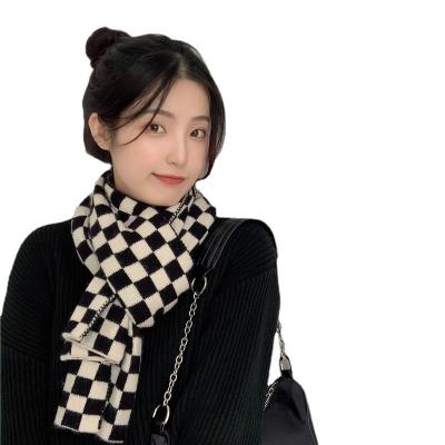 China Woolen Europe and the American fashion warm shawl scarf new cashmere autumn and winter chessboard black and white ladies plaid for sale