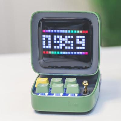 China Retro Pixel Art DIY LED Display Panel Creative Divoom Ditoo Speaker Portable Alarm Clock for sale