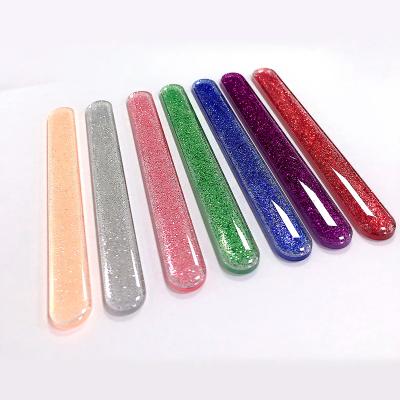 China Custom Printed Glass Durable Nail Emery Board Glass Colorful Double Side Crystal Nail File Nail Folder for sale