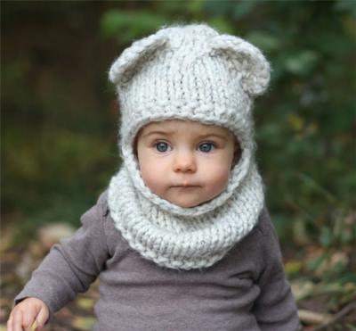 China Toddler Hooded Beanie Crochet Balaclava Winter Hats Acrylic Scarf S8570 Ski Mask Cute Baby Boy Girl Kids Earflap Hat Wholesale COMMON for sale