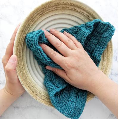 China Modern Sustainable Hot Sale F-9612 2022 Checkerboard Dish Towel Knitted Household Cleaning Cloths Cotton Custom Kitchen Daily Dish Towel for sale