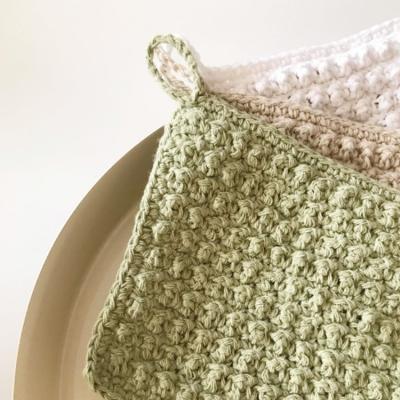 China New F-5523 ​​Sustainable Soft 100% Cotton Crochet Dish Fabrics Handmade Knit Wash Cloth For Kitchen Home Decroation for sale