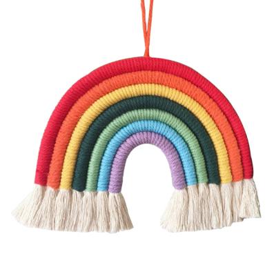 China New 2020 Customs Cotton Macrame Rainbow Wall Hanging Fabric F-4824 For Home Decor Kids Photography Props for sale