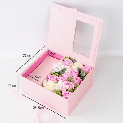 China New hot sale F-4686 handmade soap flower rose gift beauty box rose unique gift wedding artificial flowers for mother daughters custom for sale