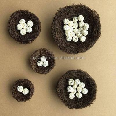 China New Design S3167 Sustainable Home Decoration Handmade Artificial Natural Wicker Bird Nests for sale