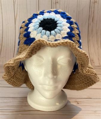 China High Quality Sun Protection S8444 Granny Square Patterns Winter Cotton Bucket Hats Wide Brim Women's Fisherman Hat For Outdoor for sale