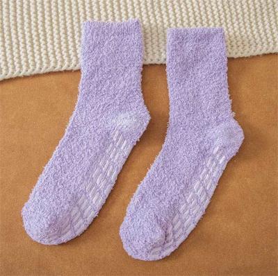 China S8513 Viable Women's S8513 Women Girls Fluffy Comfortable Soft Comfortable Ankle Socks Warm Winter Slipper Socks With Grips for sale