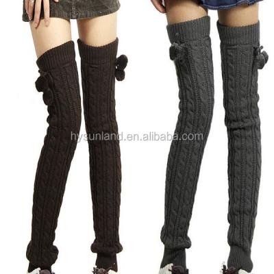 China W-235 Extra Long Leg Warmer Women Fashion Knitted Extra Long Thigh Leg Warmer Top for sale