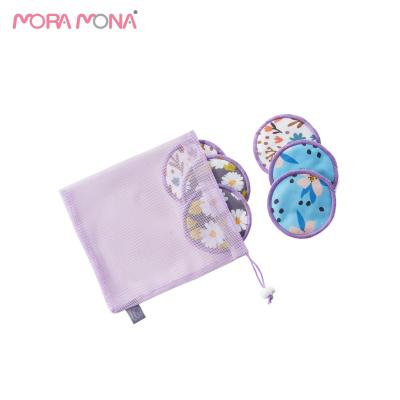 China Mora Mona ABSORBENT 6pcs Feeding Breast Pads Washable Reusable Nursing Breast Care Pads Absorbent Cotton Soft Bamboo 10cmx10cm for sale