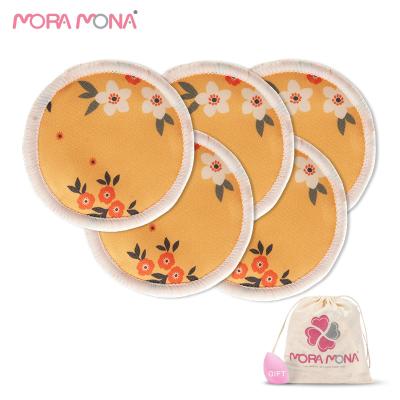 China Moramona Breathable Bamboo Fiber 8cm Makeup Remover Inner Pads 2 Layers Reusable Organic Facial Cleansing Pads Rounds for sale