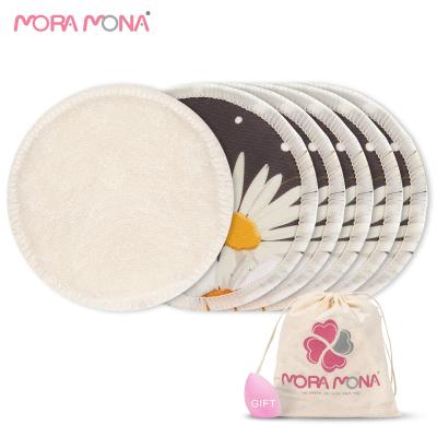 China Mora Mona Factory Prices Reusable Bamboo Terry Cloth 3layers Eye Makeup Remover Pads 8cm for sale