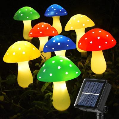 China Modern Mushroom Lamp Solar LED String Light Outdoor Garden Decoration Mushroom LED Solar String Lights for sale