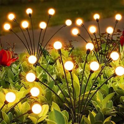 China Garden Outdoor Solar Pathway Light Waterproof 6/8/10 heads led Powered Swaying Firefly Lamp Starburst Solar Firefly Garden Light for sale