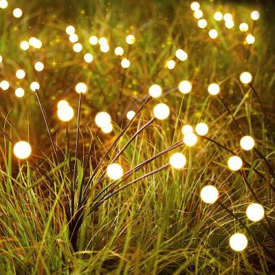 China Garden 6/8/16 Led Solar Powered Wind-Powered Swaying Firefly Lamp Landscape Lights Garden Outdoor Waterproof Rgb Firework Holiday Light for sale