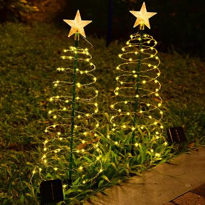 China Garden Hot sale LED Solar christmas lights Garden Lights Folded Christmas tree Lamp Lantern Xmas Decorations outdoor solar light for sale