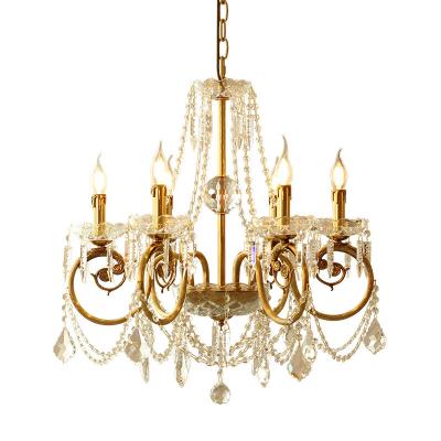 China Modern Wholesale luxury candle pendant lamps indoor living room decoration chandelier bedroom home hotel modern crystal chandeliers for sale