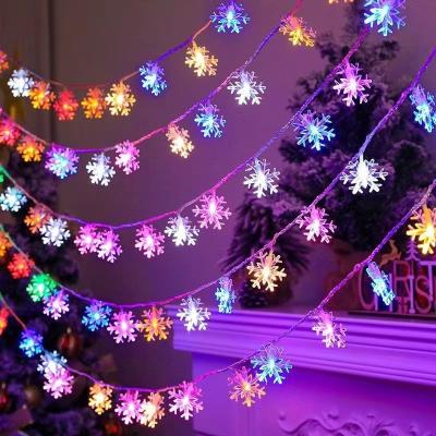 China Christmas lights Snowflake LED String Lights Fairy Led Light Battery-operated Garland indoor New Year Christmas Decorations light for sale