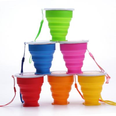 China Stocked Outdoor Portable Multifunctional Telescopic Silicone Tea Cup Saucer Folding Coffee Cup for sale