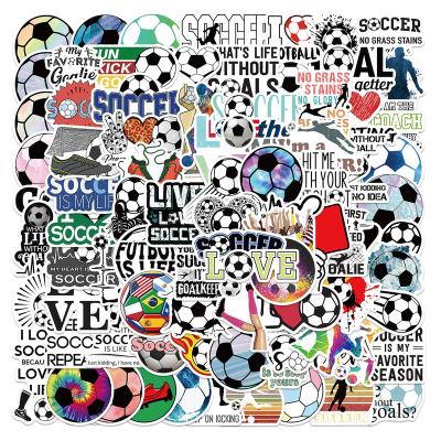 China Waterproof+Eco-friendly 100 Pieces Football Style Adorn Luggage Laptop Waterproof Custom Stickers Sheet For Sports for sale