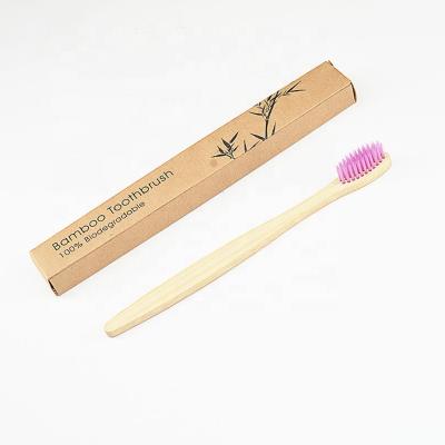 China Disposable Degradable Bamboo Soft Bristle Toothbrush Private Label Handle Wooden Round Brush Cepillo De Dientes Cepillos De Dientes Bambu for sale