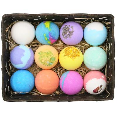 China OEM Home Spa Bath Bomb 12 Pcs Gift Set Bubble Rainbow Essential Oils Badebombe Floral Skin Cleanser Whitening Salt Ball from Bath for sale