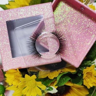 China Private Good Quality High Quality Custom Own Logo Mink Thin 3d Mink 9mm Eye Lashes With Square Box for sale