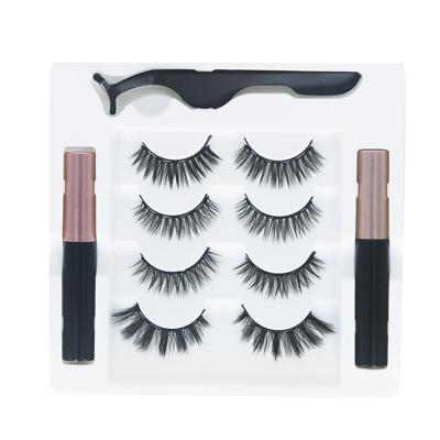 China Natural Soft High Quality 10 Pairs One Set Private Label Magnetic Eyelashes Magnetic Eyelash Kit for sale