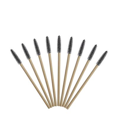 China Popular Wholesale Tools Portable Disposable Nylon Head Beauty Handle Eyelash Brush Eyebrow Comb Solid Bamboo Brush for sale